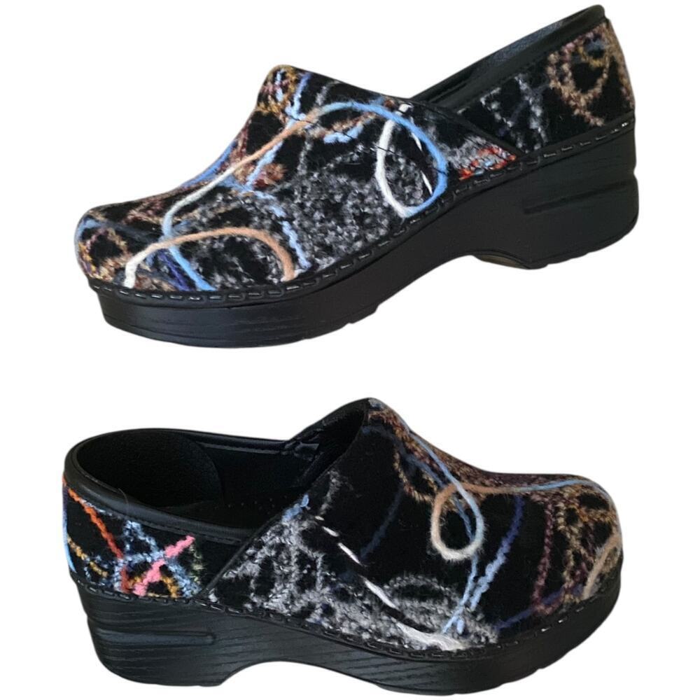 Dansko Clogs Women's Fabric Leather Colorful Nurse Slip-Ons Size EU 35 US 5
